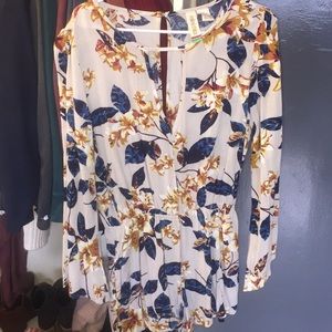 Floral Print Romper Long Sleeve